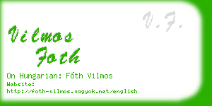 vilmos foth business card